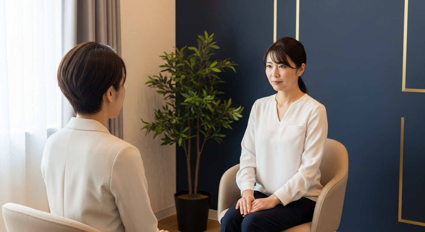 結果後に取れる3つの選択肢(復縁・再構築/離婚せず慰謝料請求/離婚して慰謝料請求)を3カラムまたは分岐ツリーで並べ、それぞれにアイコン(ハート=再構築・お金/天
